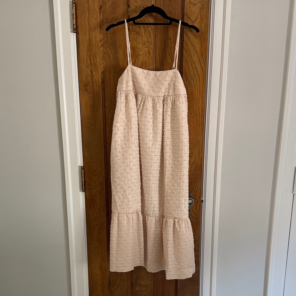 Kika Vargas Cream Satin Dress